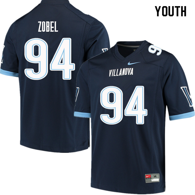 Youth #94 Garrett Zobel Villanova Wildcats College Football Jerseys Sale-Navy